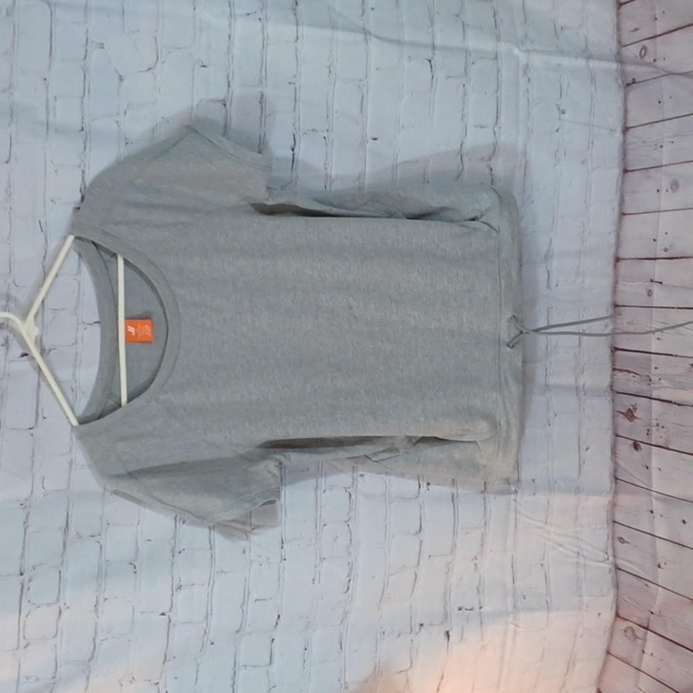 JOE Womans Gray Pocket Sweat‎ Shirt Short Sleeve L